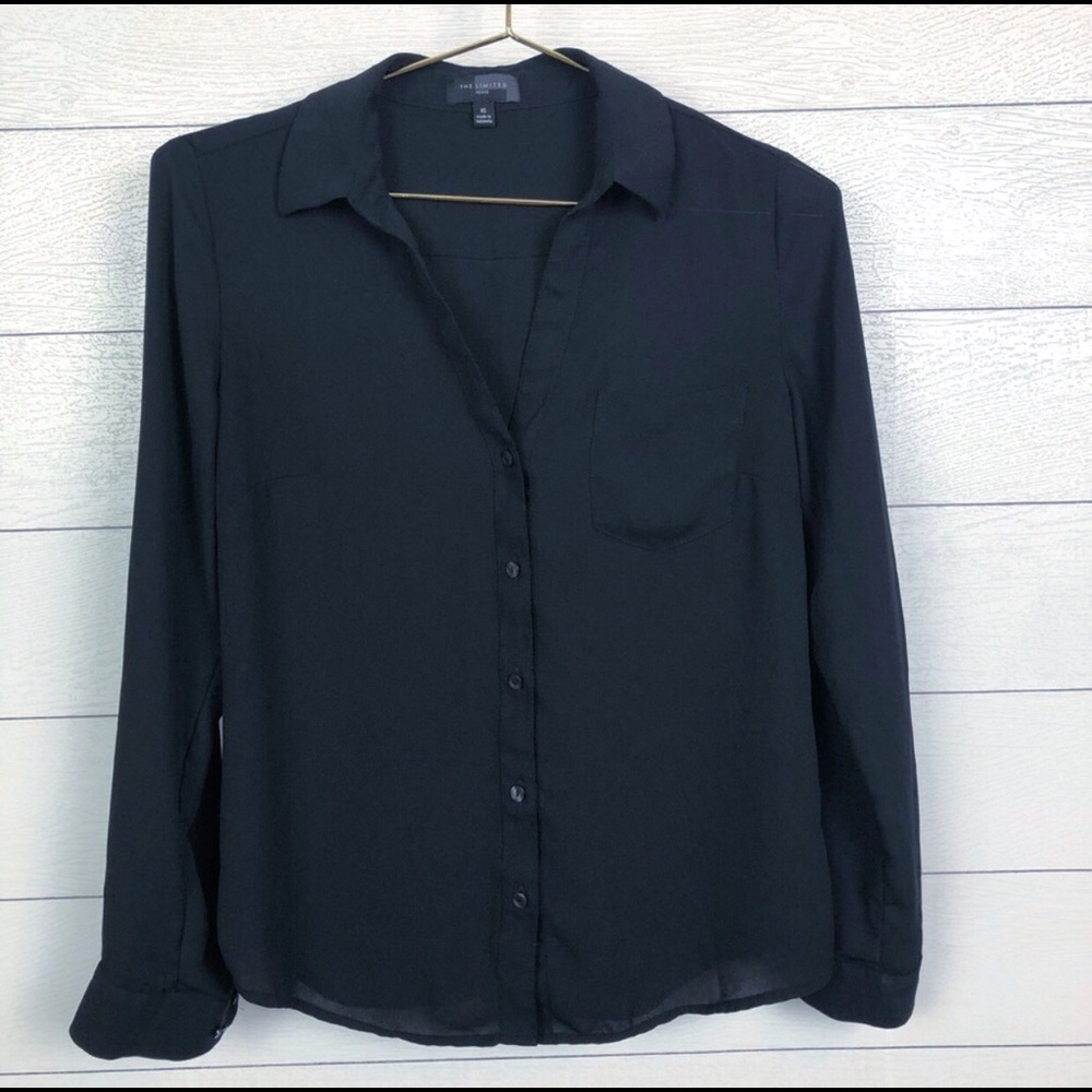 THE LIMITED BLACK ASHTON BLOUSE XS